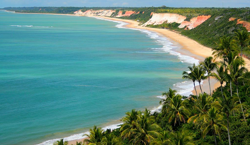 Vista aérea de Praia de Arraial d'Ajuda